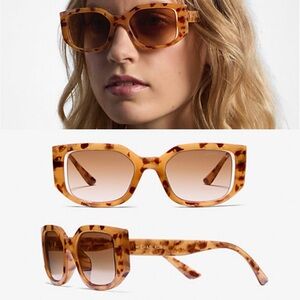 NWT Michael Kors | Denali Marigold Tortoise Shell Cut Out Square Sunglasses $149